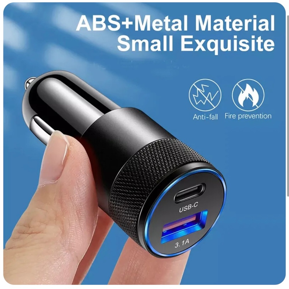 USB Quick Car Charger 15W 3.1A Type C PD
Fast Charging Phone Car